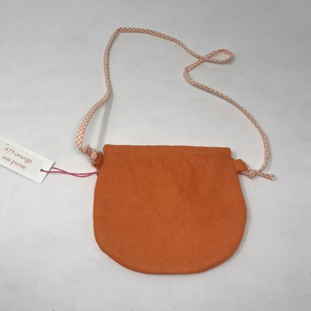 Everbloom Studio Girls Orange Felt Purse with Flowers NEW